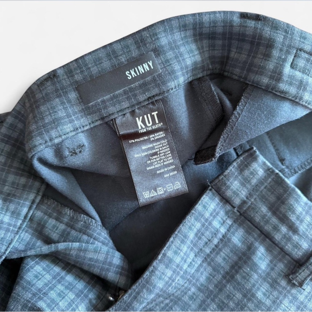 Kut from the Kloth Blue Plaid Skinny Pants